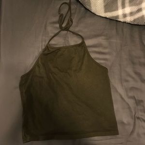 brandy melville/ john galt olive green halter top